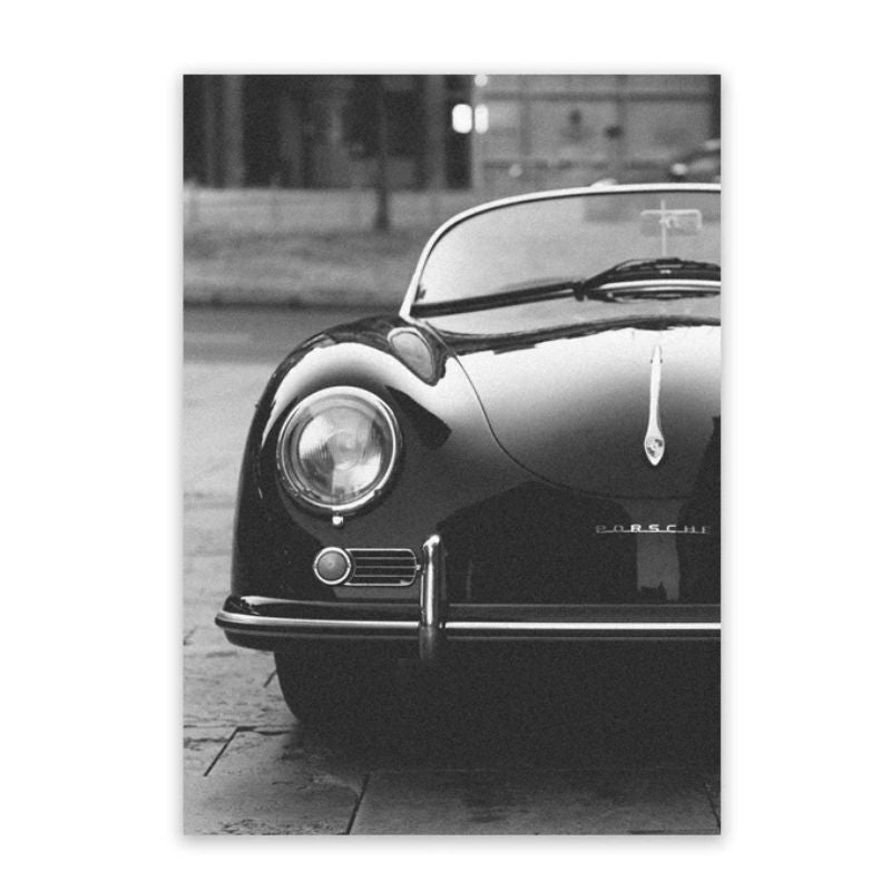 Tableau Porsche Noiret Blanc toile 2