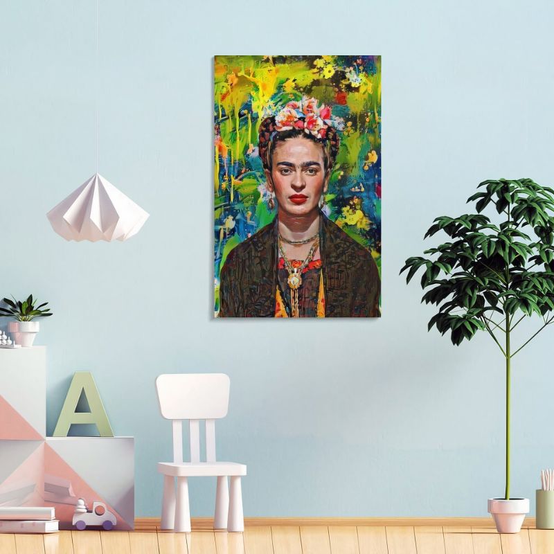 TableauPortraitModerneColoredeFridaKahlo mural