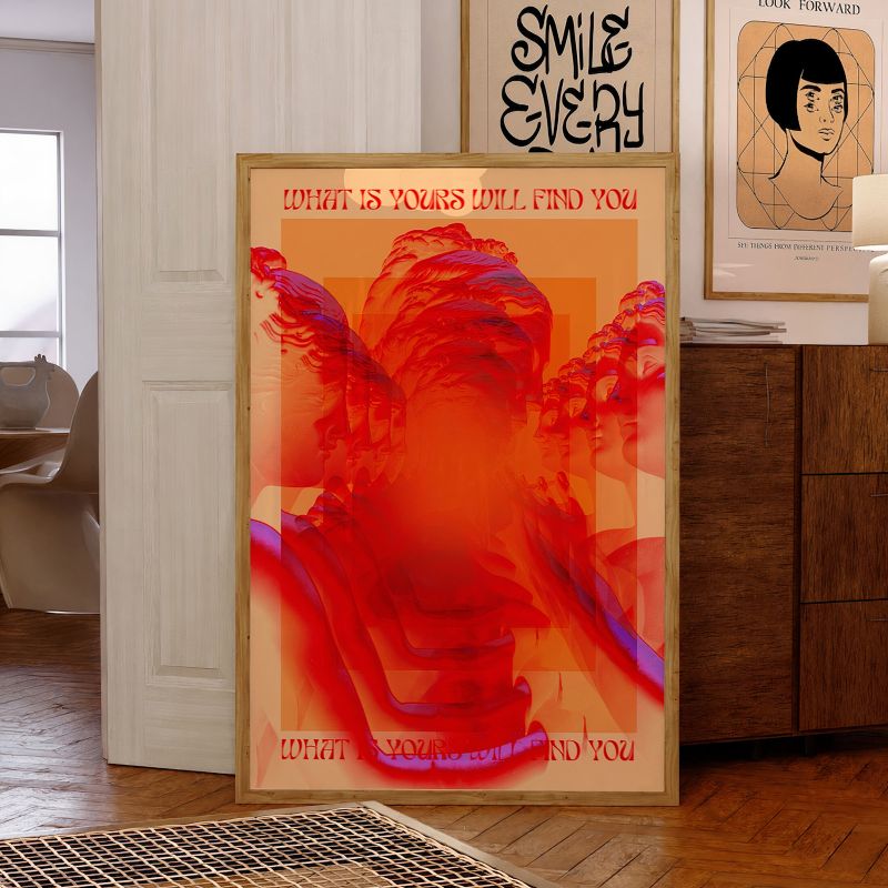 TableauPsychedeliqueRougeModerne pose