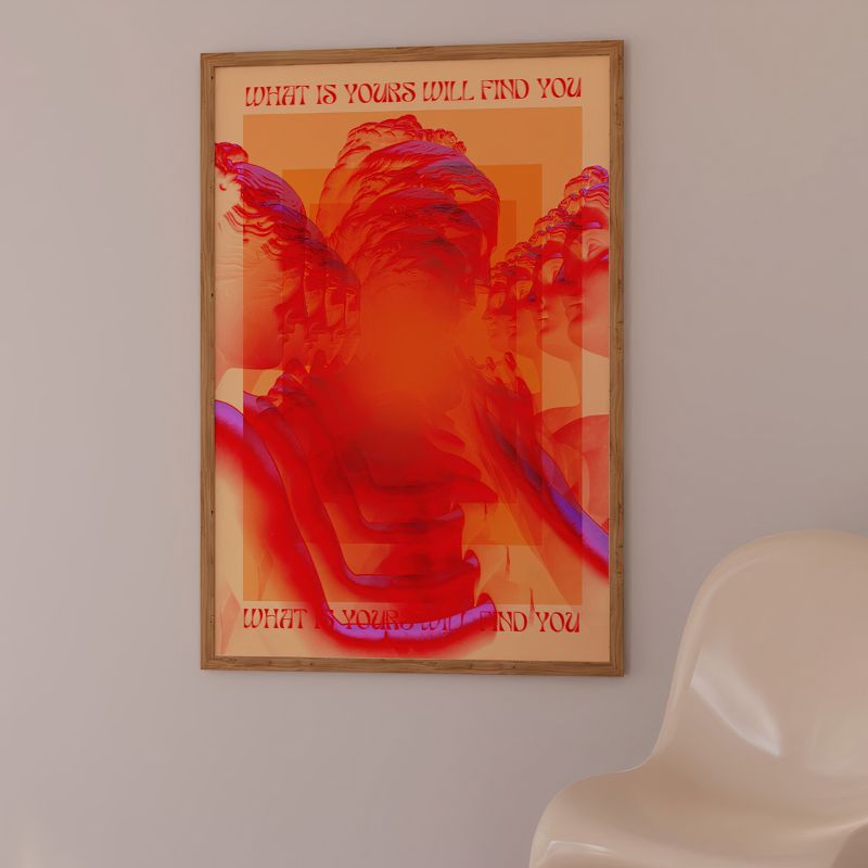 TableauPsychedeliqueRougeModerne mural