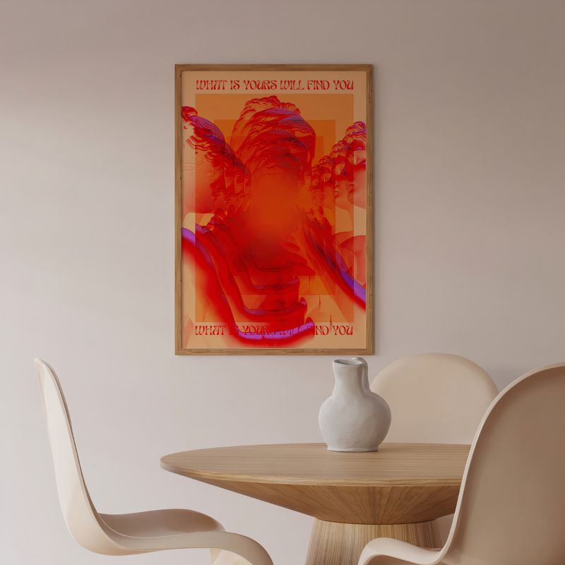 TableauPsychedeliqueRougeModerne salle a manger