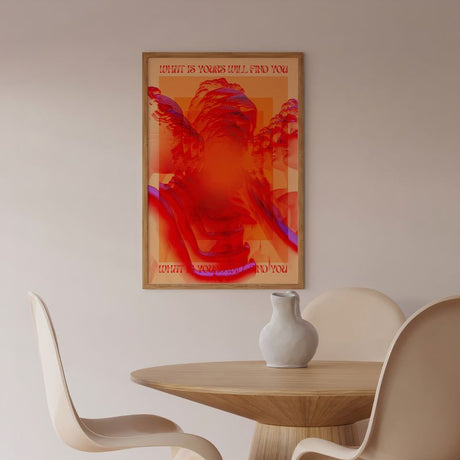 TableauPsychedeliqueRougeModerne salle a manger