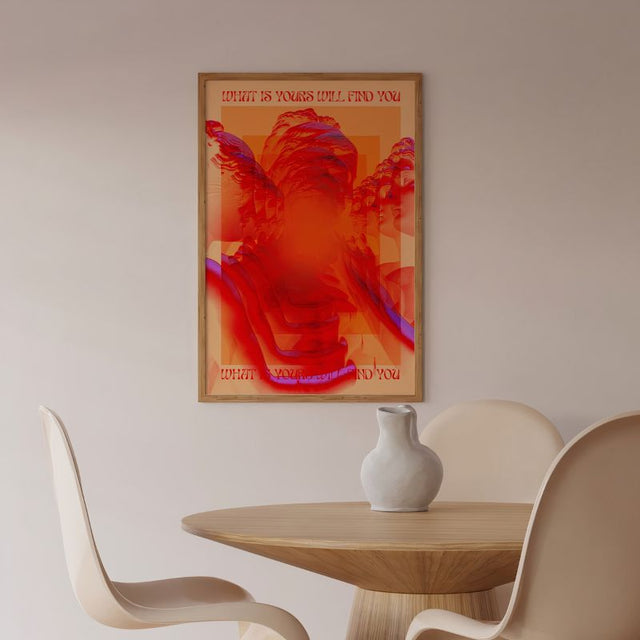 TableauPsychedeliqueRougeModerne salle a manger