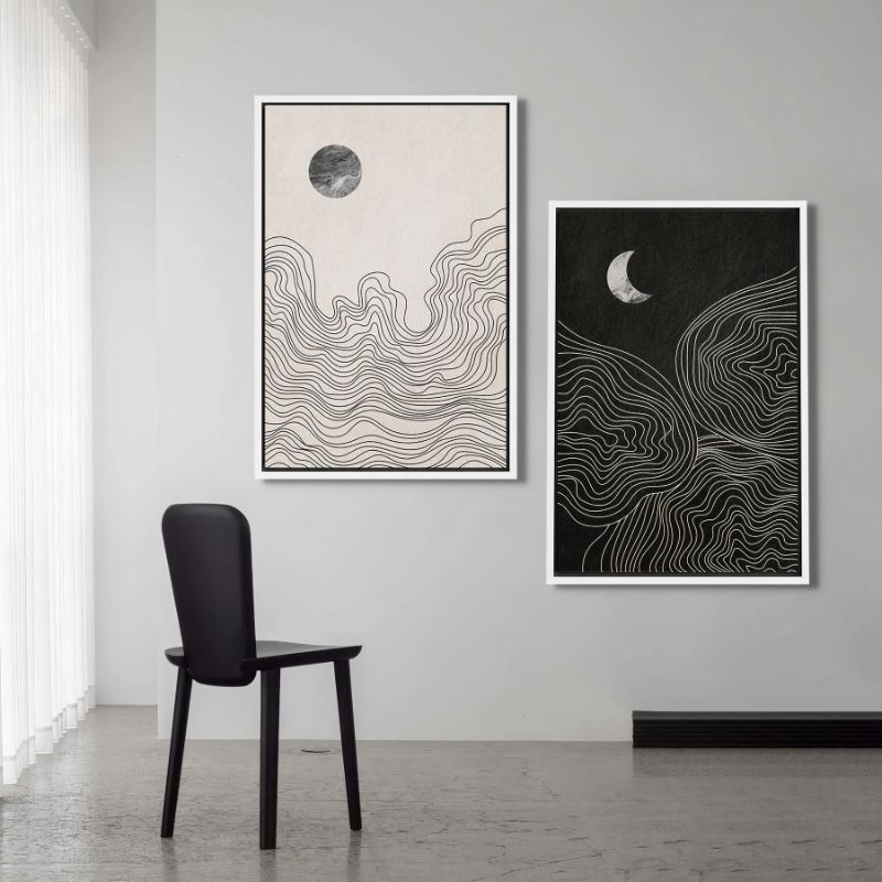 TableauSoleiletLuneAbstraits chaise