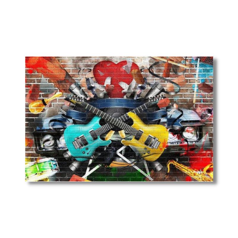 Tableau Street Art Musique toile