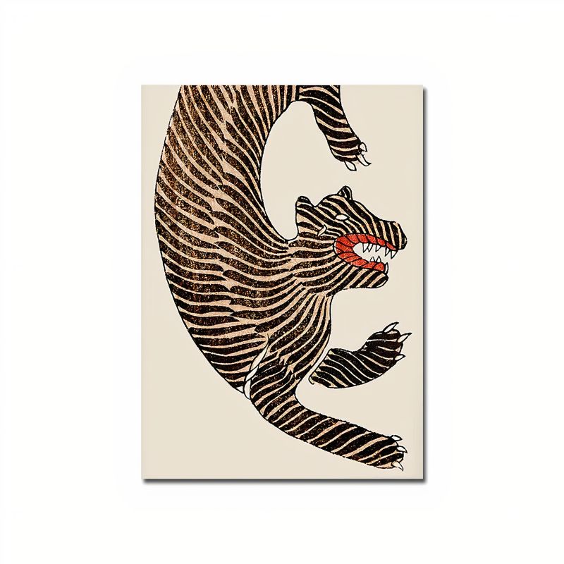 TableauTigreDessineStyleJaponais toile 2