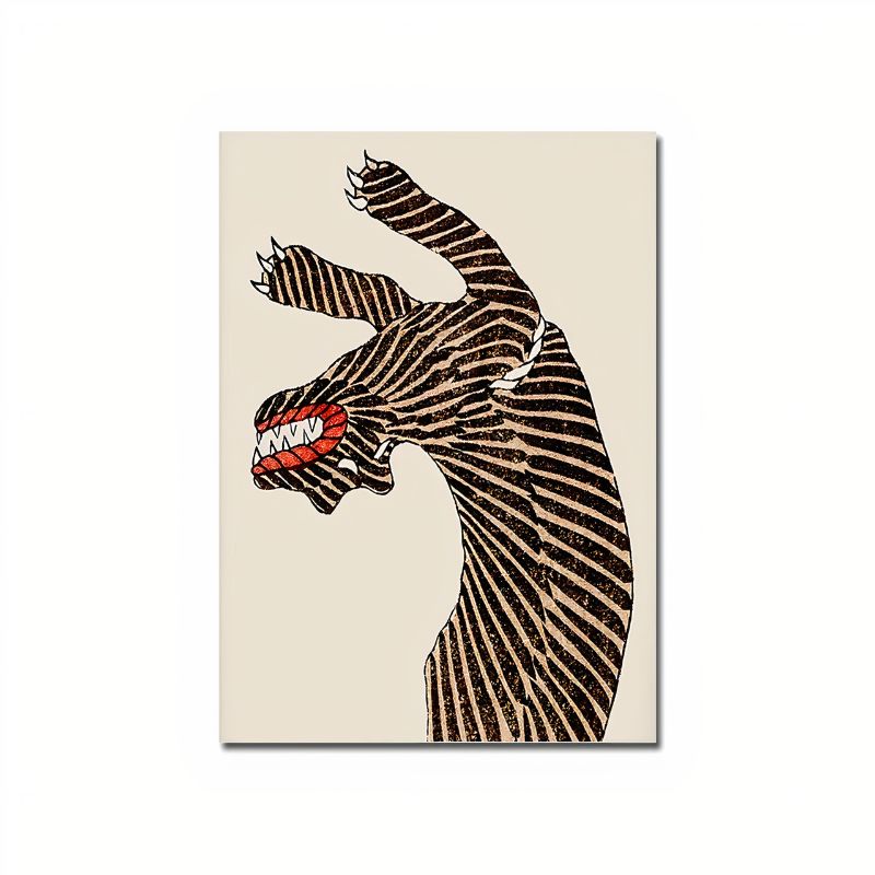 TableauTigreDessineStyleJaponais toile 1