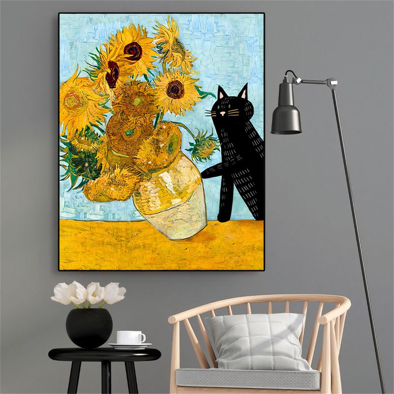 TableauTournesolsVanGoghavecChat salon