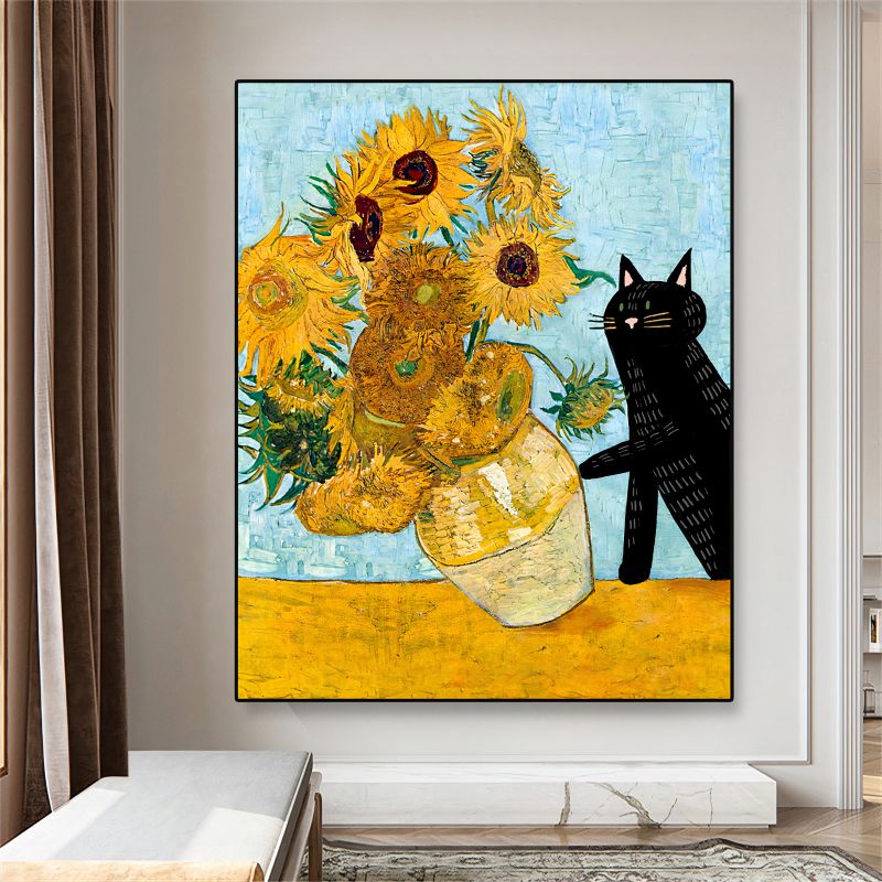 TableauTournesolsVanGoghavecChat salon