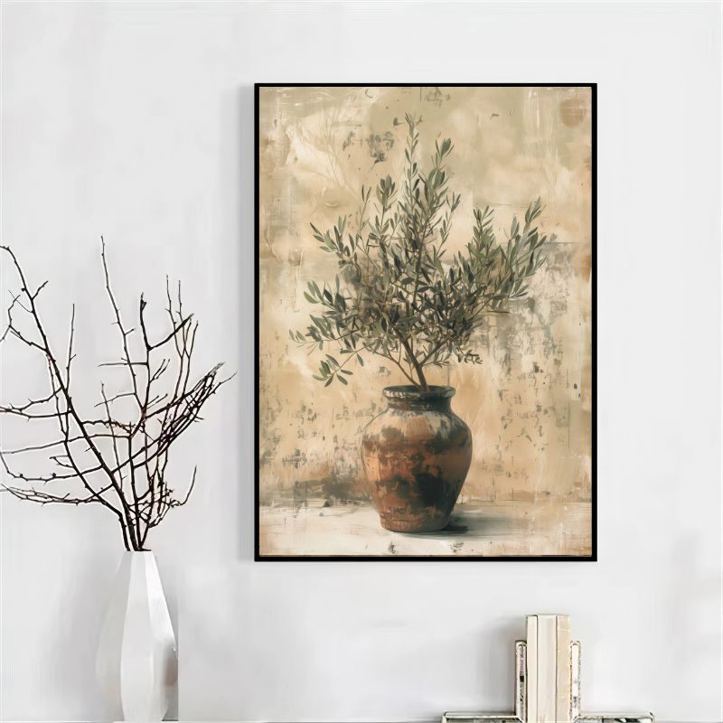 TableauVaseetOlivierMediterraneen mural