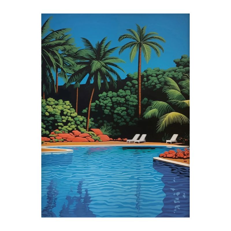 TableauVillaPiscineStyleJaponais toile 1