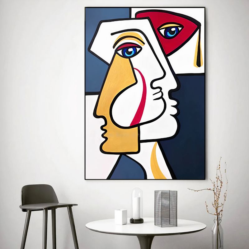 TableauVisageCubisme talble a manger