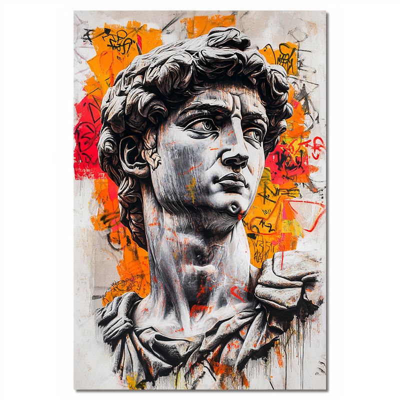TableauVisageStatuedeDavidStreetArt toile 2