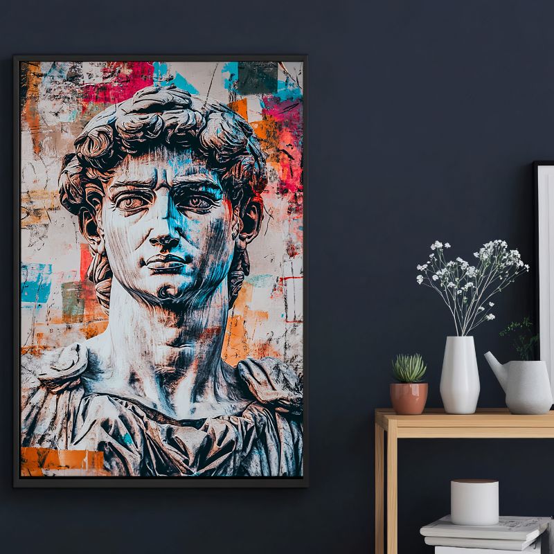 TableauVisageStatuedeDavidStreetArt mural