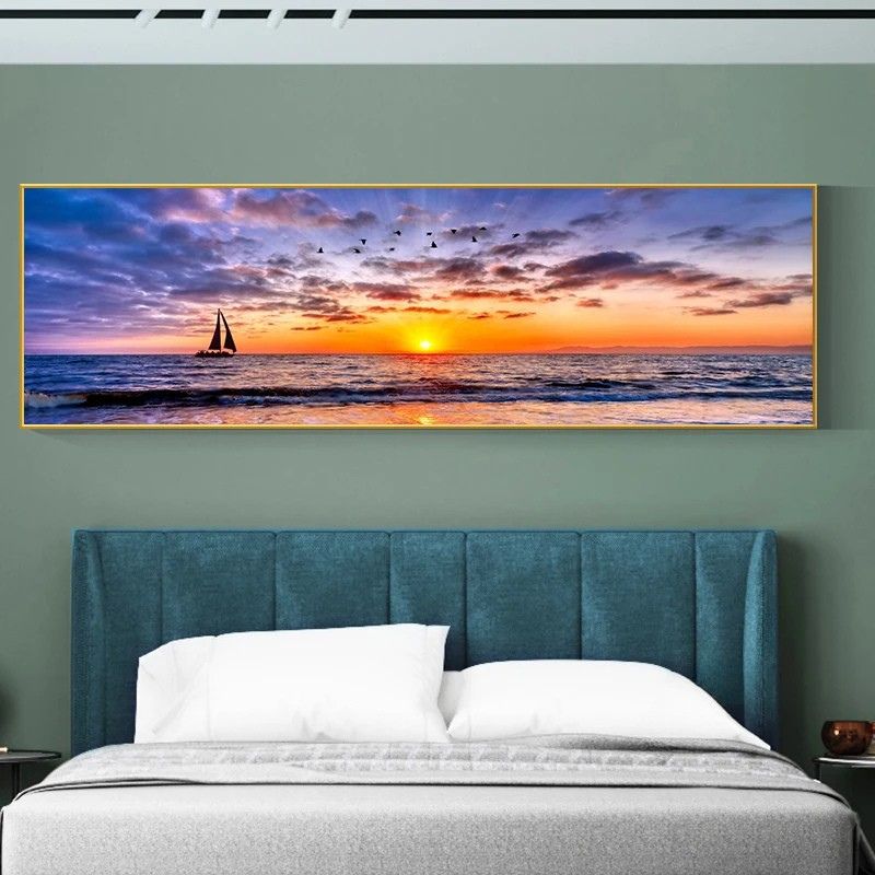 Tableau Voilier au Coucher du Soleil chambre