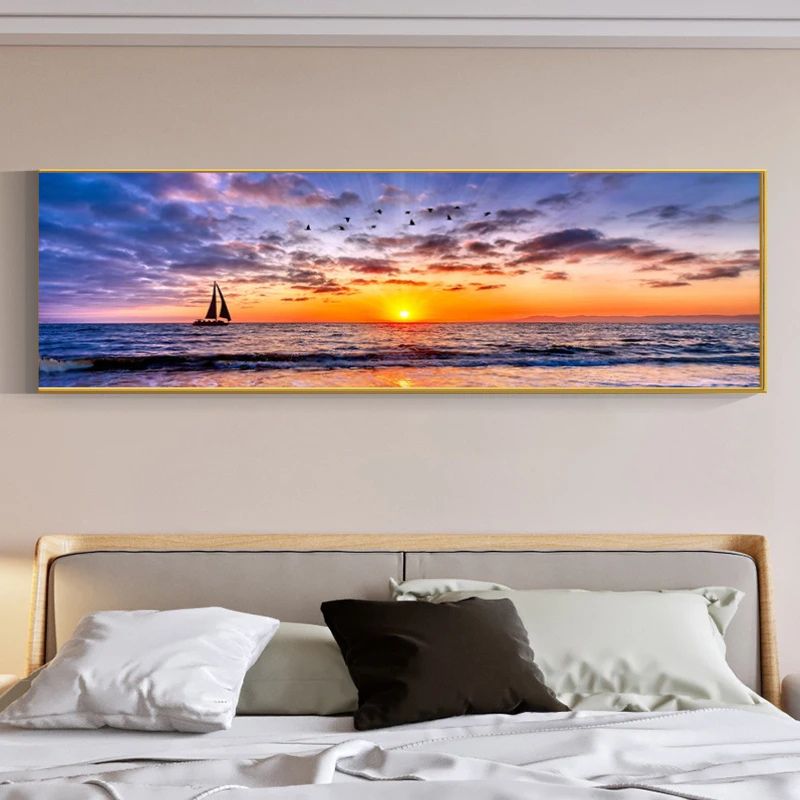 Tableau Voilier au Coucher du Soleil chambre a coucher