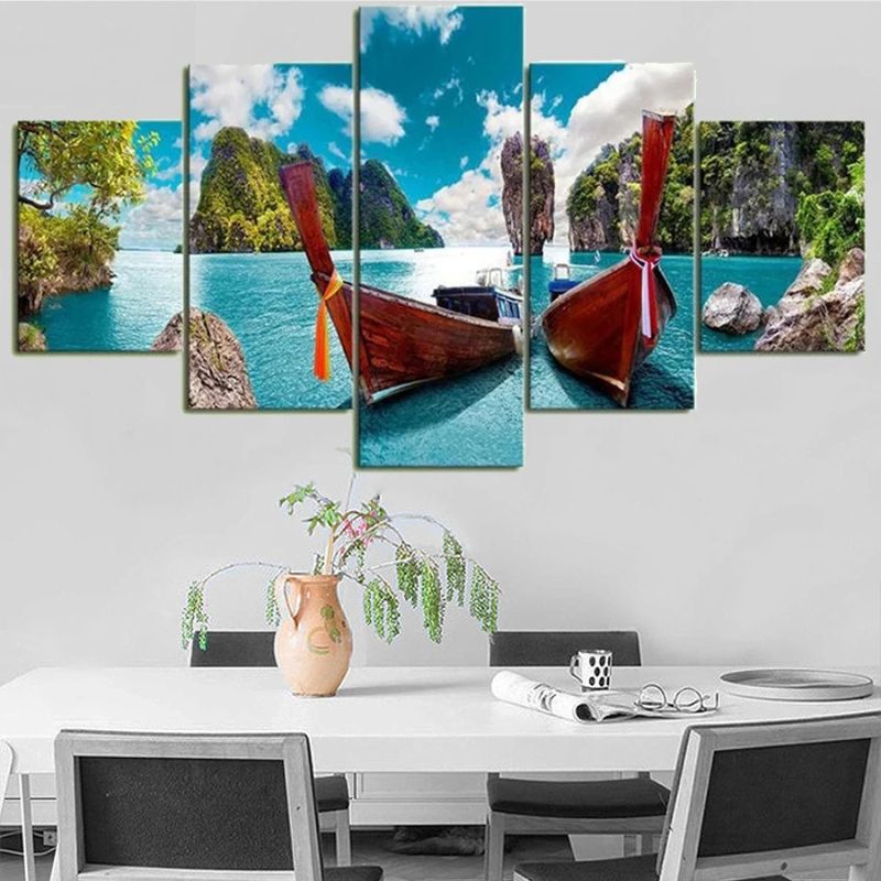 Tableau Bateau Traditionnel Thailandais salle a manger