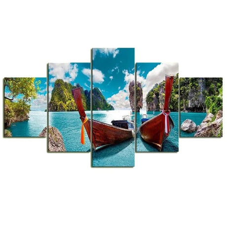 Tableau Bateau Traditionnel Thailandais toile