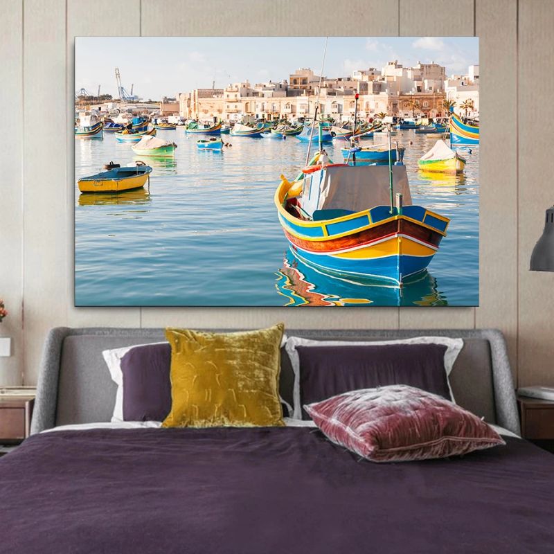 Tableau bateaux ile de Malte chambre