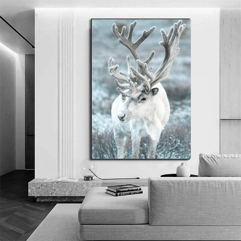 Tableau cerf blanc mural
