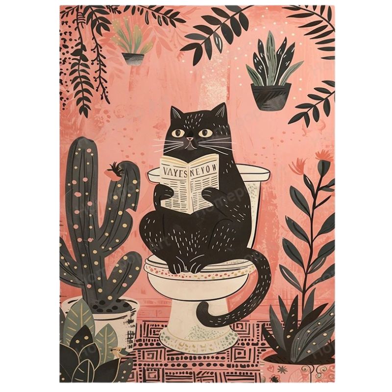 Tableauchatauxtoilettes toile