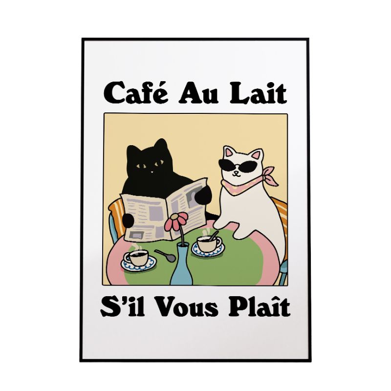 Tableauchatsaucafe toile