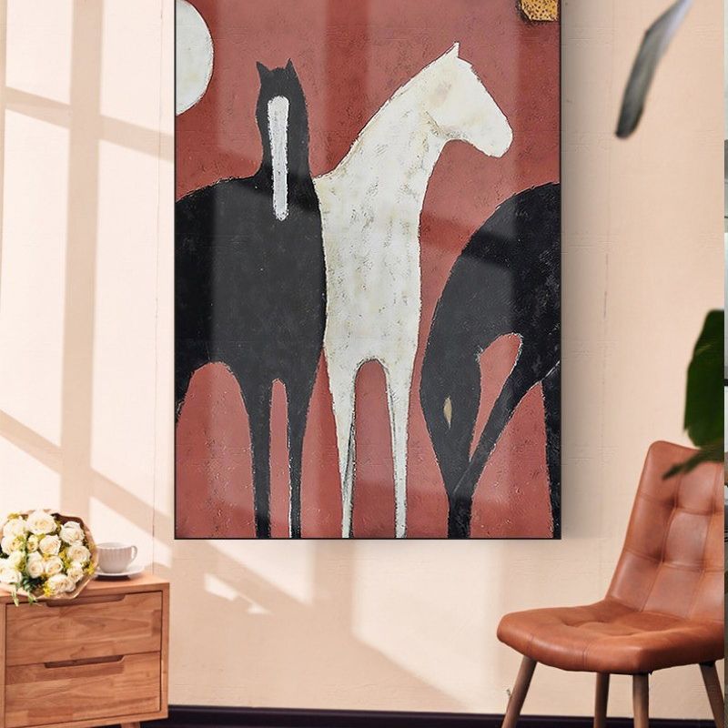 Tableauchevalabstrait mural