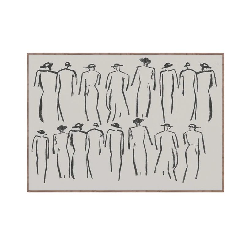 Tableaudessindefoulesilhouette toile