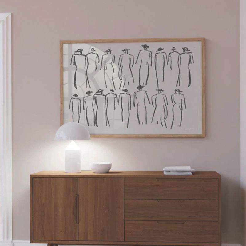 Tableaudessindefoulesilhouette salon