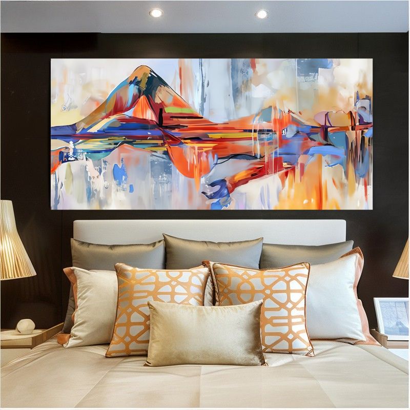 Tableaufemmeallongeeabstrait chambre