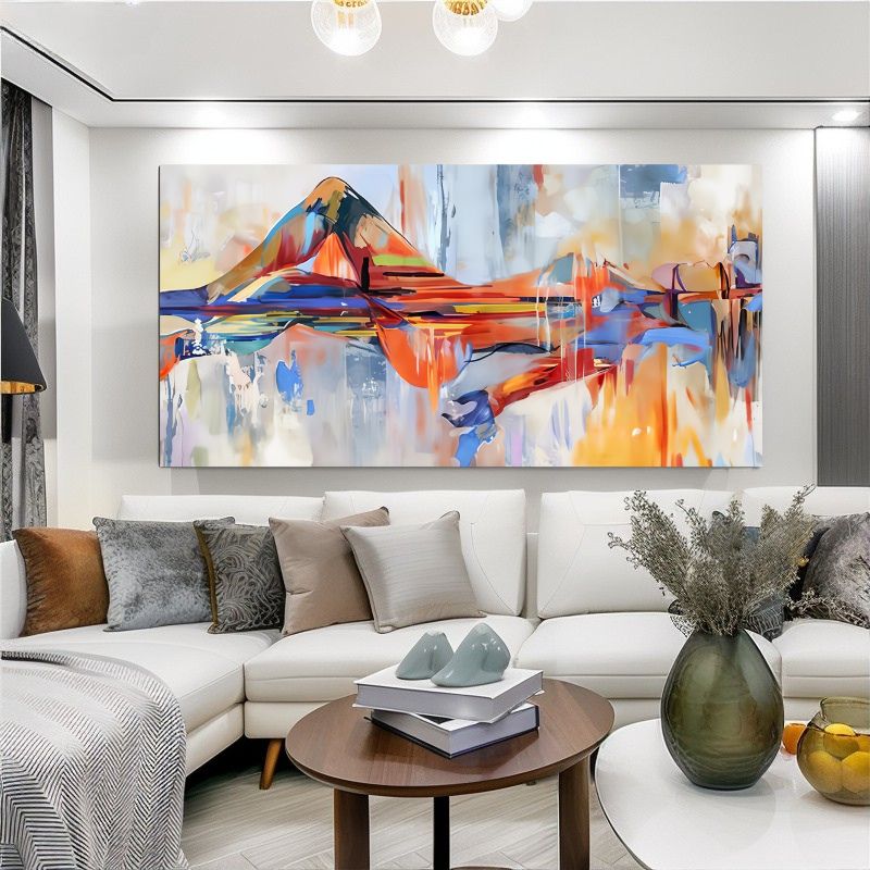 Tableaufemmeallongeeabstrait salon