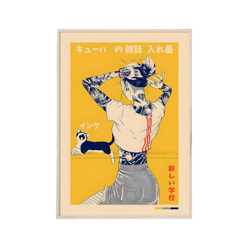 Tableaufemmejaponaisetatoueestylemangapop toile