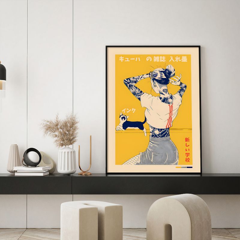 Tableaufemmejaponaisetatoueestylemangapop bahut