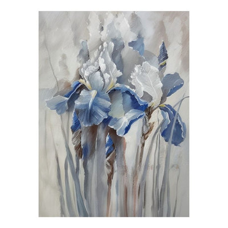 Tableaufleursabstraitesblanchesetbleues toile