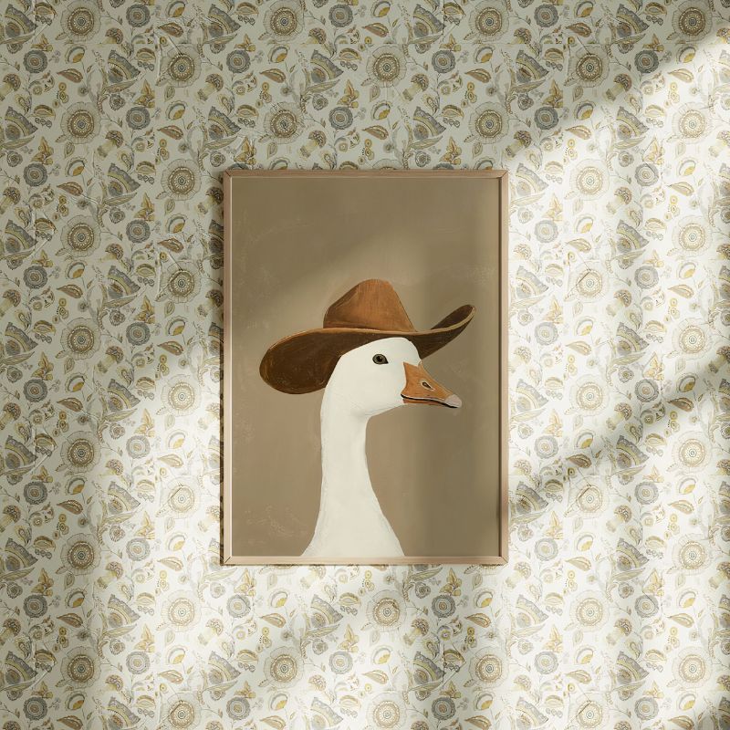 Tableaul_OieauChapeaudeCowboy papier peint