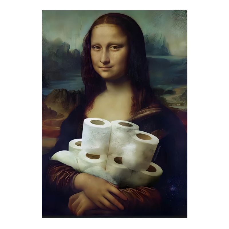 TableaulaJocondePapierToilette toile