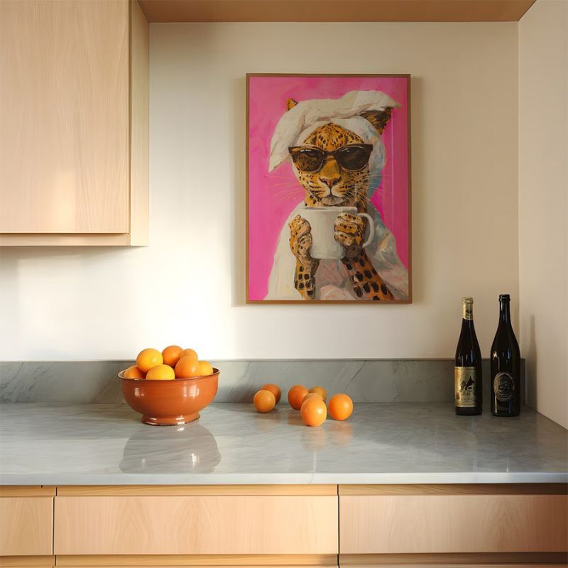 Tableauleopardpopartdecale cuisine