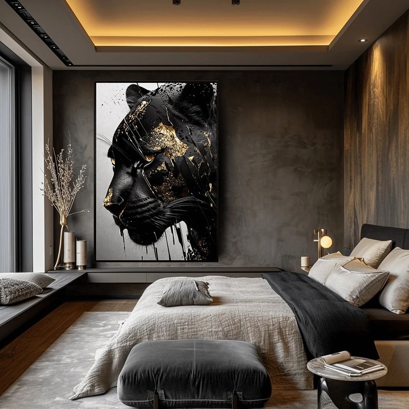 Tableaupantherenoireetor chambre