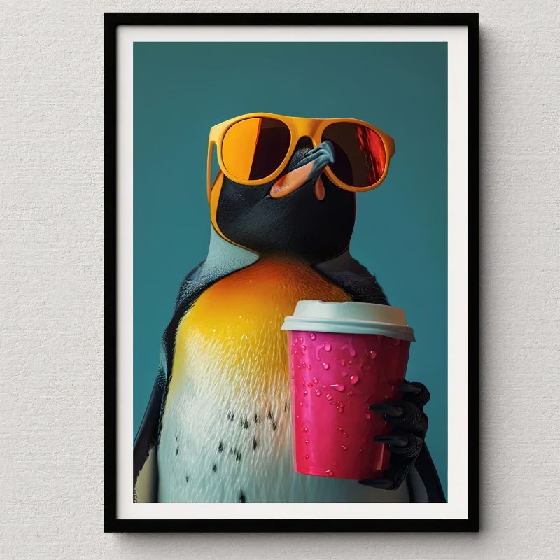 Tableaupingouinpopart mural