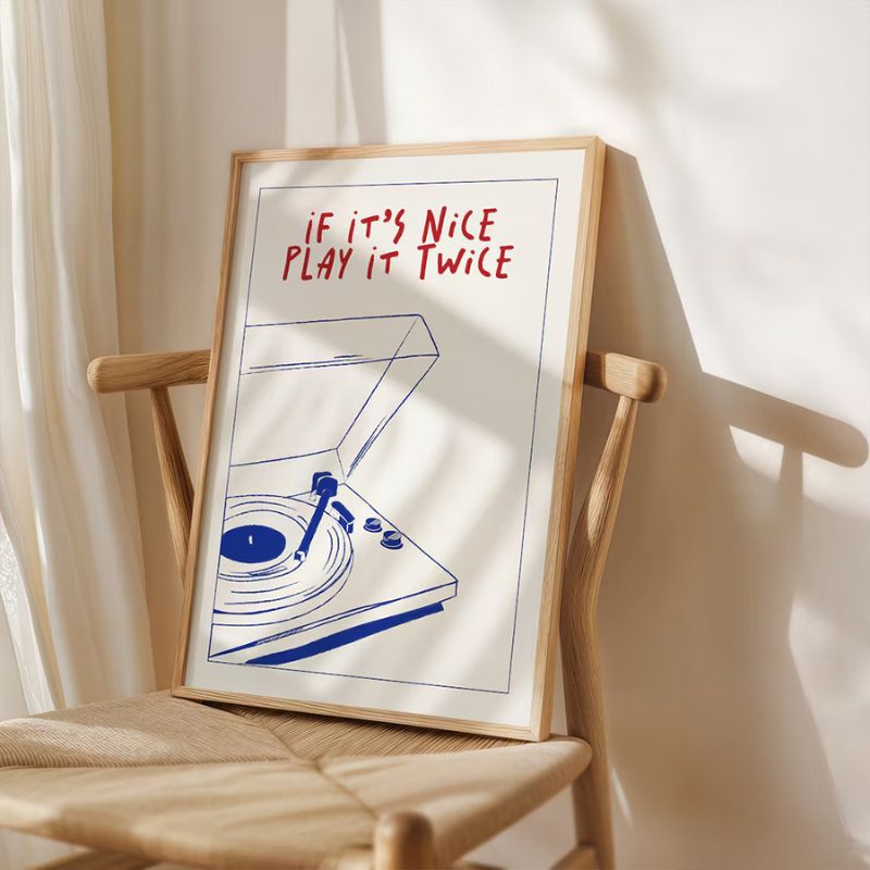 Tableauplatinevinyleminimaliste chaise