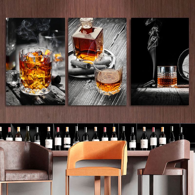 Tableauverredewhisky mur bois