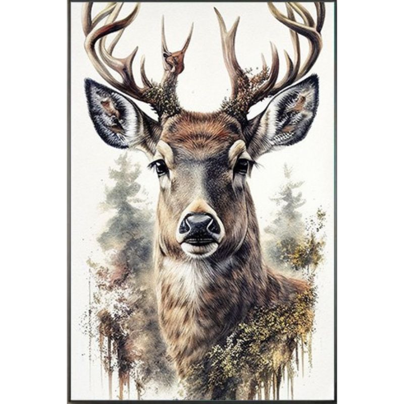 ToileReproductionCerfAquarelle toile 2