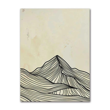 Triptyque lignes de montagnes minimaliste dessinés deco salon