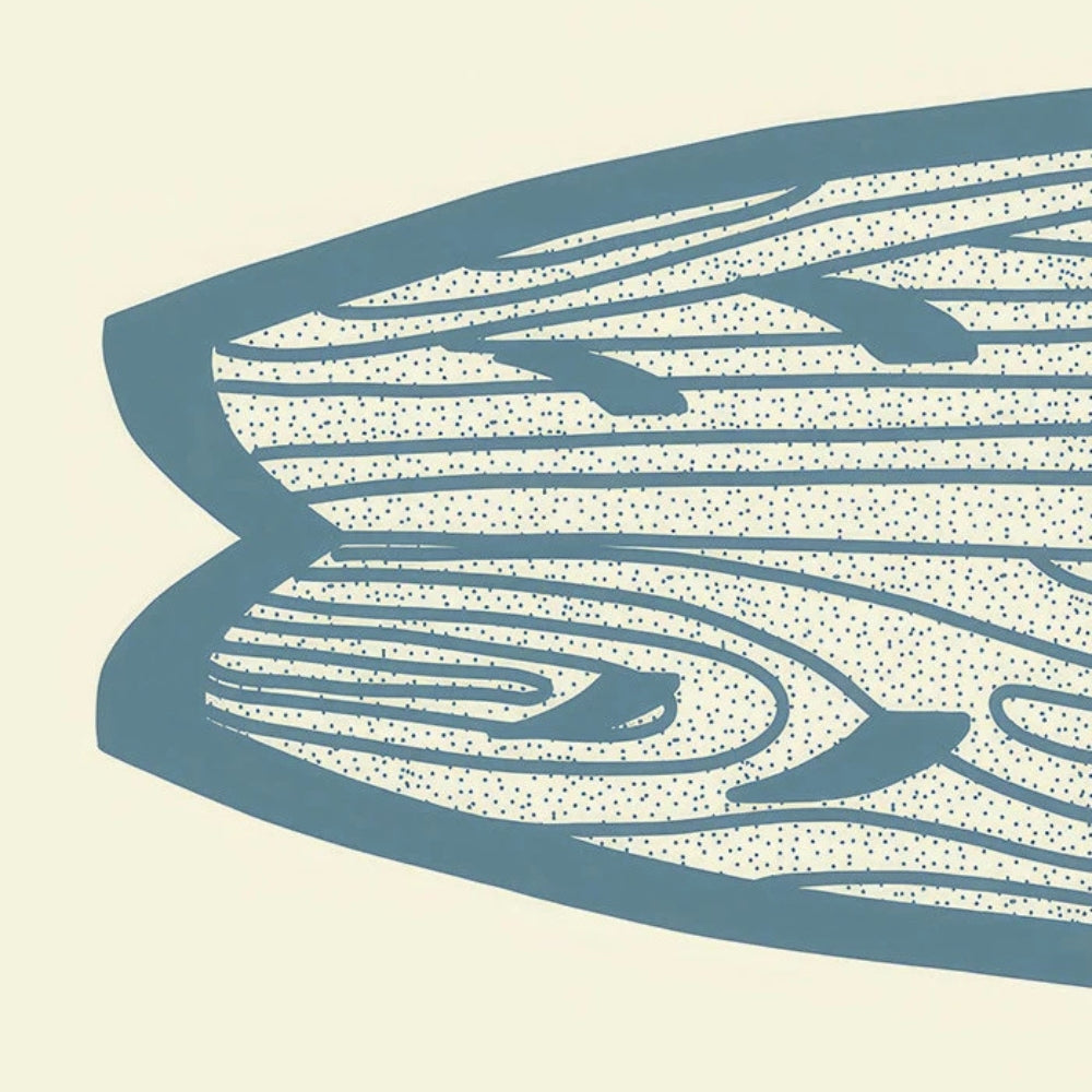 Triptyque planche de surf en bois bleu deco chambe