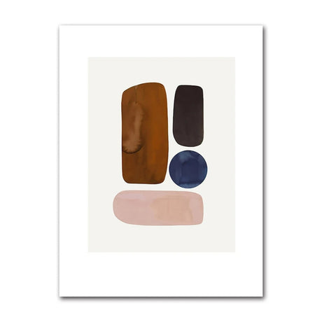 Triptyque Abstrait Coloré Terracotta, Bleu Nuit et Beige decoration