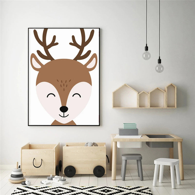 Tableau Cerf Chambre Enfant cadre