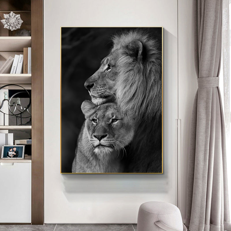 Tableau Lion Et Lionne decoration mur