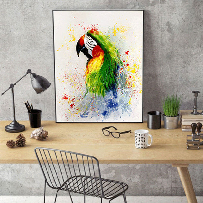 Tableau Perroquet Multicolore cadre