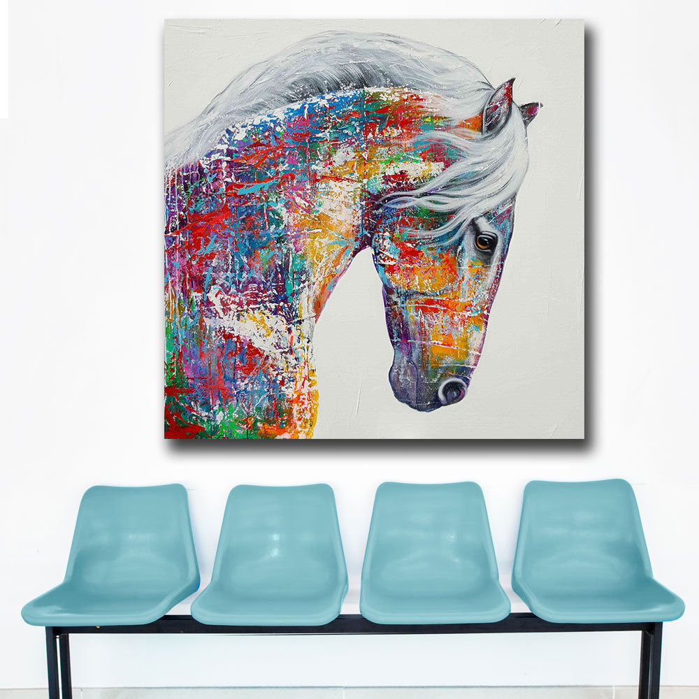 Tableau Cheval Pop Art salon