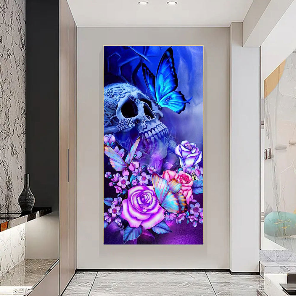 Tableau Tete De Mort Multicolore